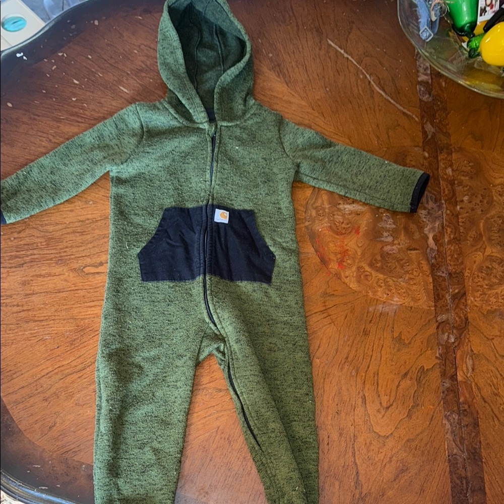 Cozy Green Hooded Kids One Piece